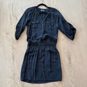 Yumi Kim | Silk Blouse Short Dress | Size S | Black